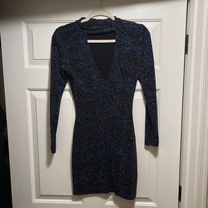 Topshop sparkle long sleeve mini dress